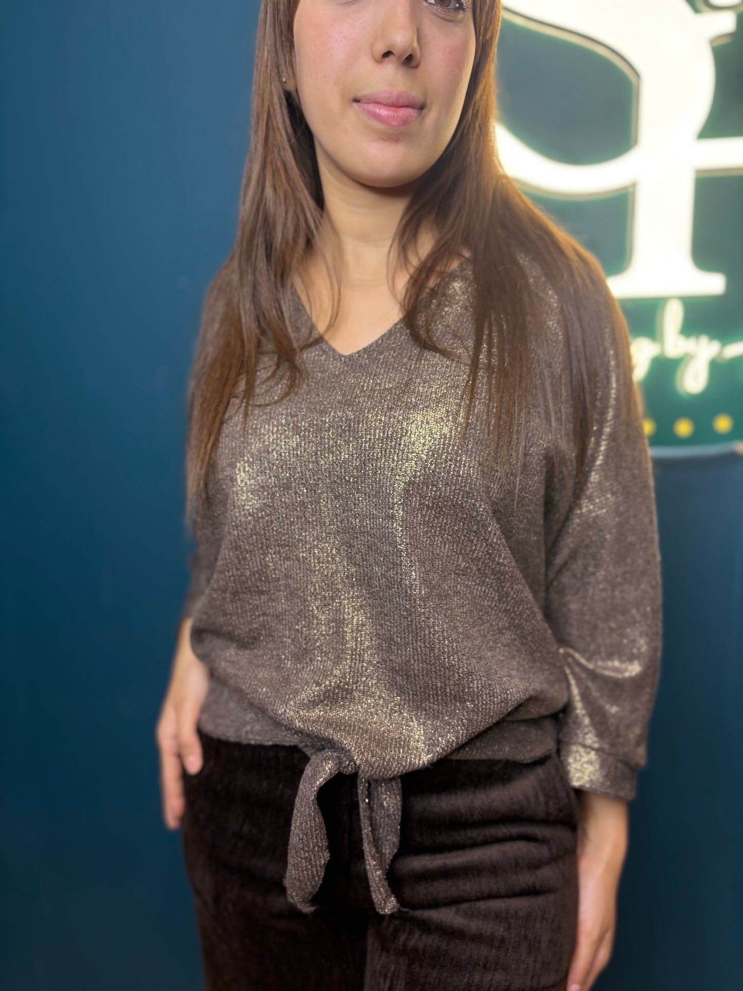 Pull noeud pailleté