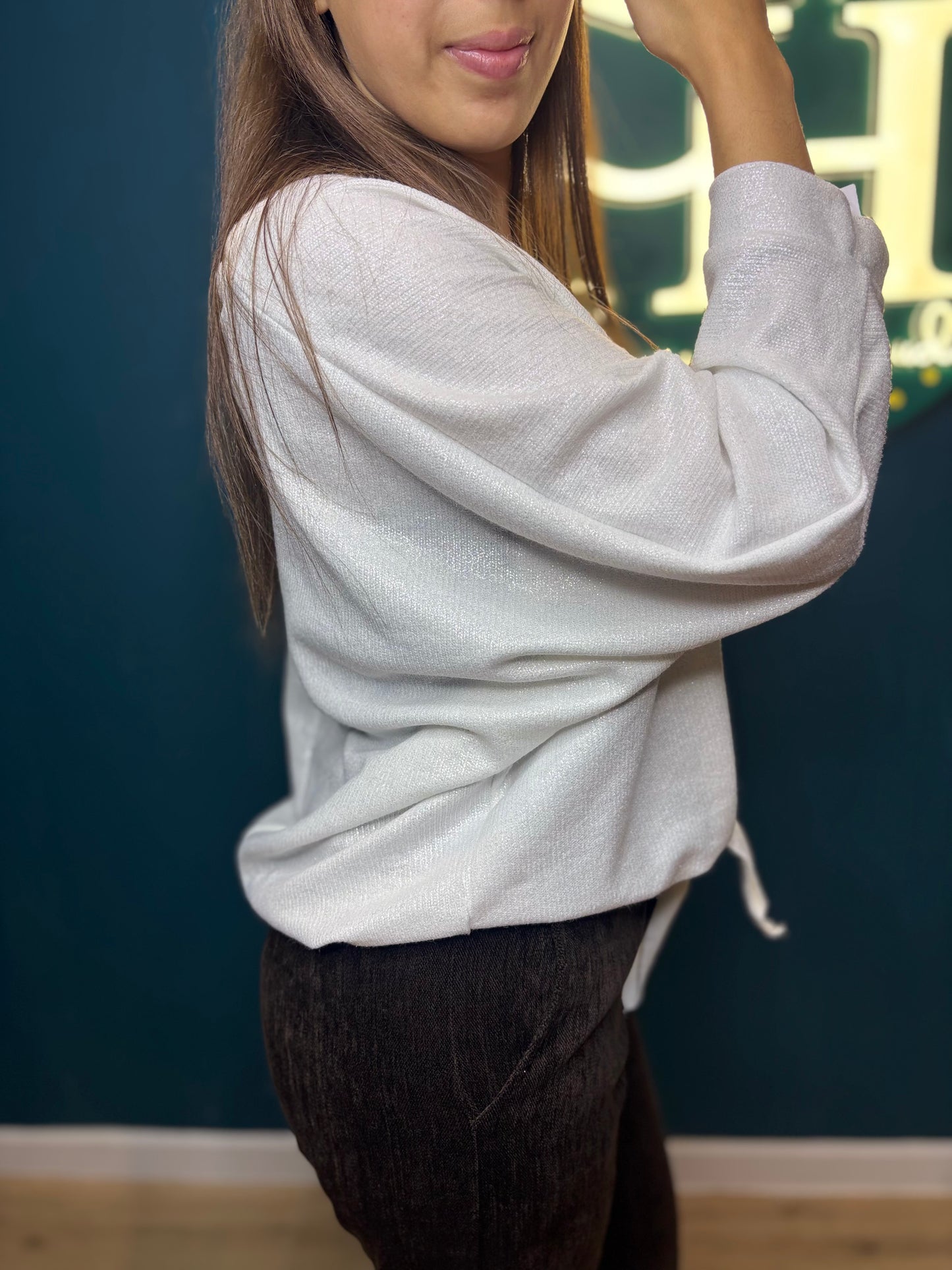 Pull noeud pailleté