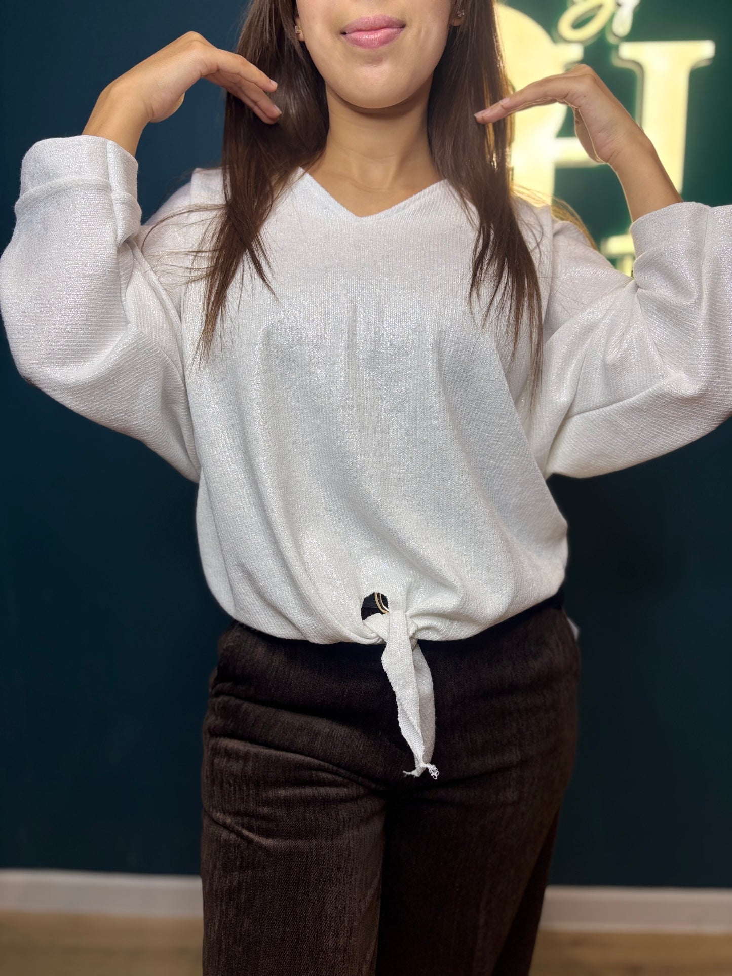 Pull noeud pailleté