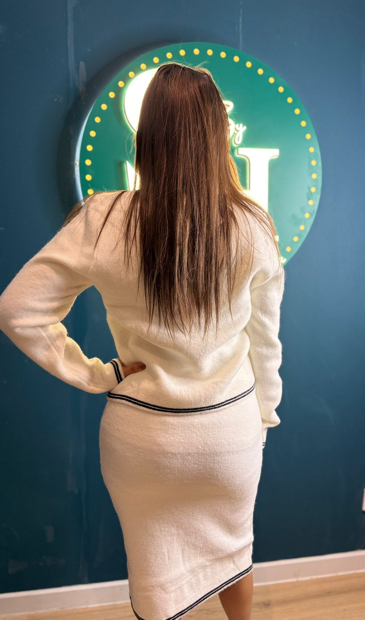 Ensemble Tailleur Femme Scintillant avec Nœud