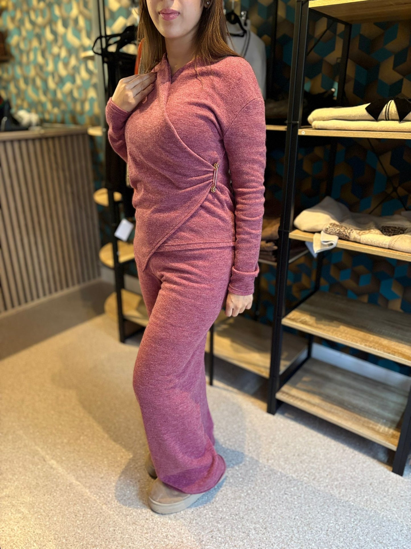 Ensemble Femme Coordonné Scintillant - Haut et Pantalon