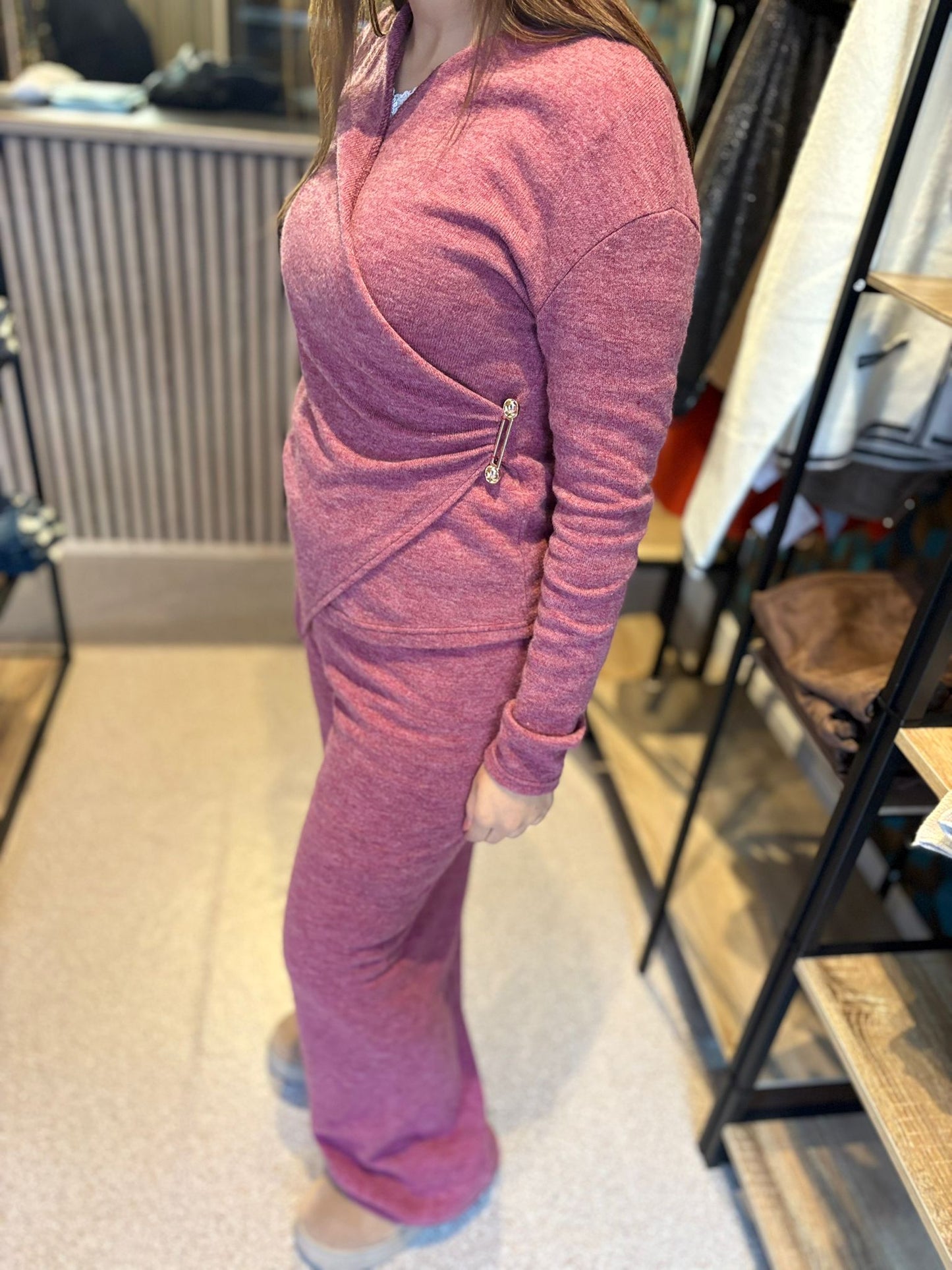 Ensemble Femme Coordonné Scintillant - Haut et Pantalon