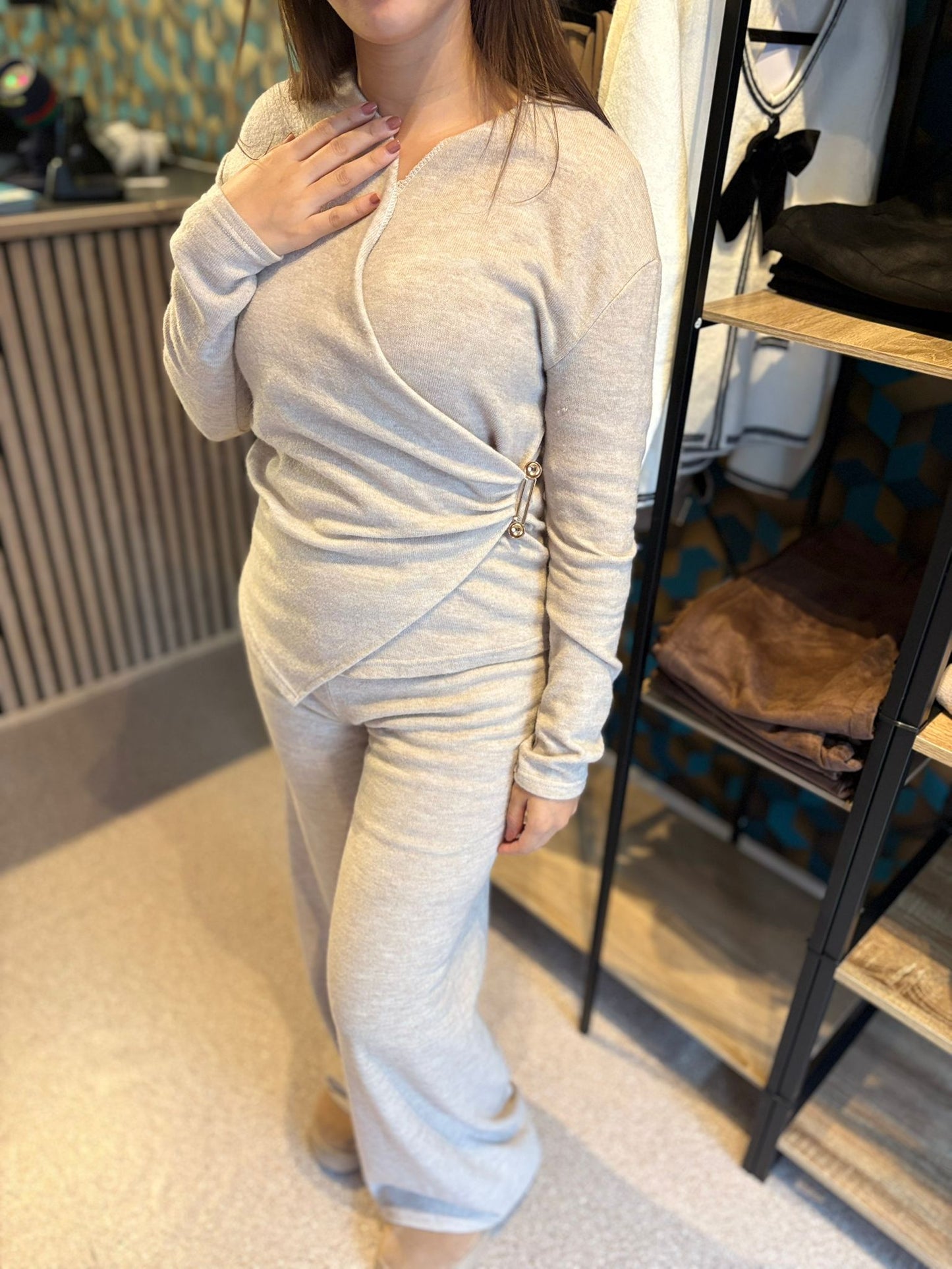 Ensemble Femme Coordonné Scintillant - Haut et Pantalon