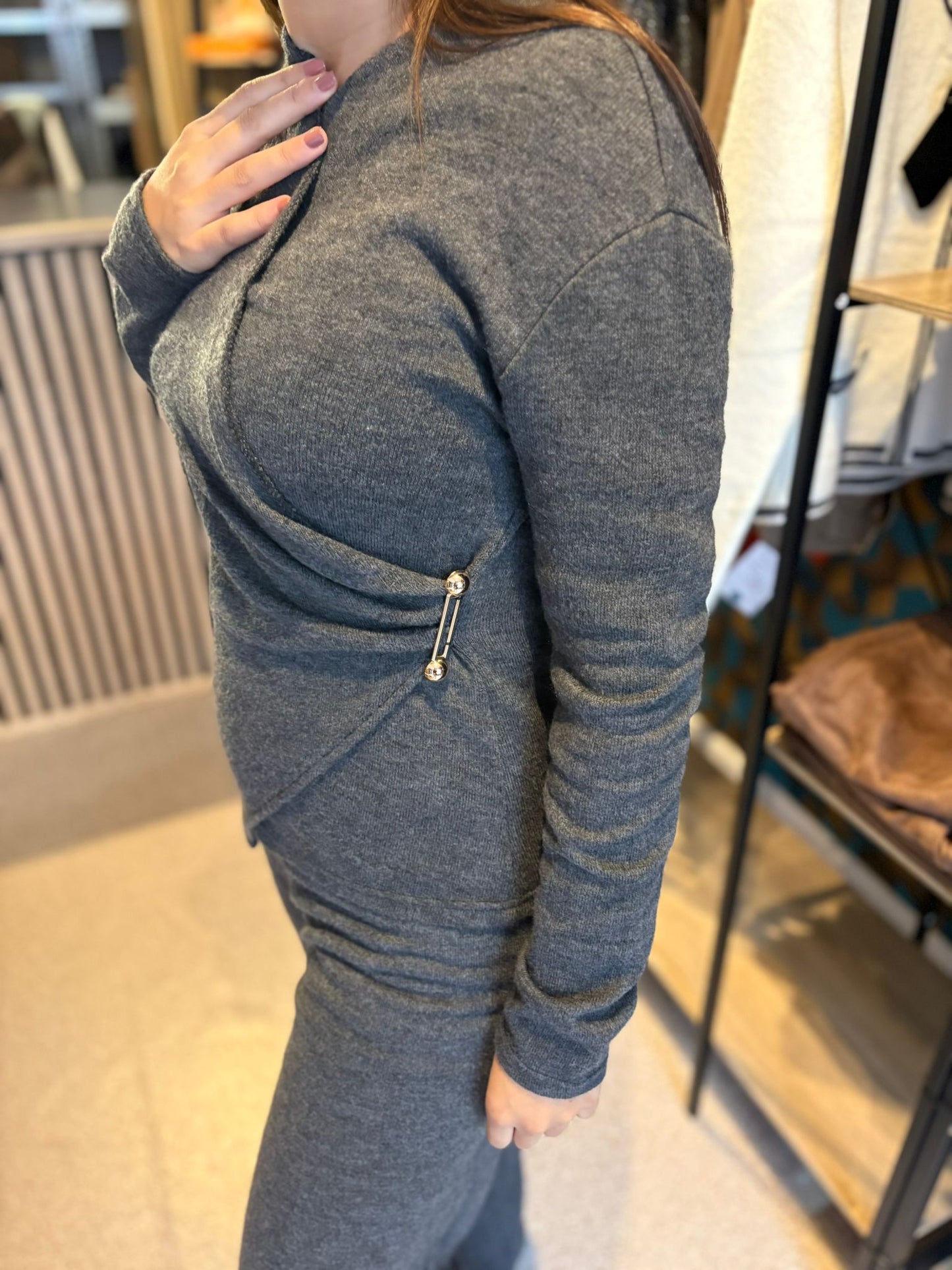 Ensemble Femme Coordonné Scintillant - Haut et Pantalon